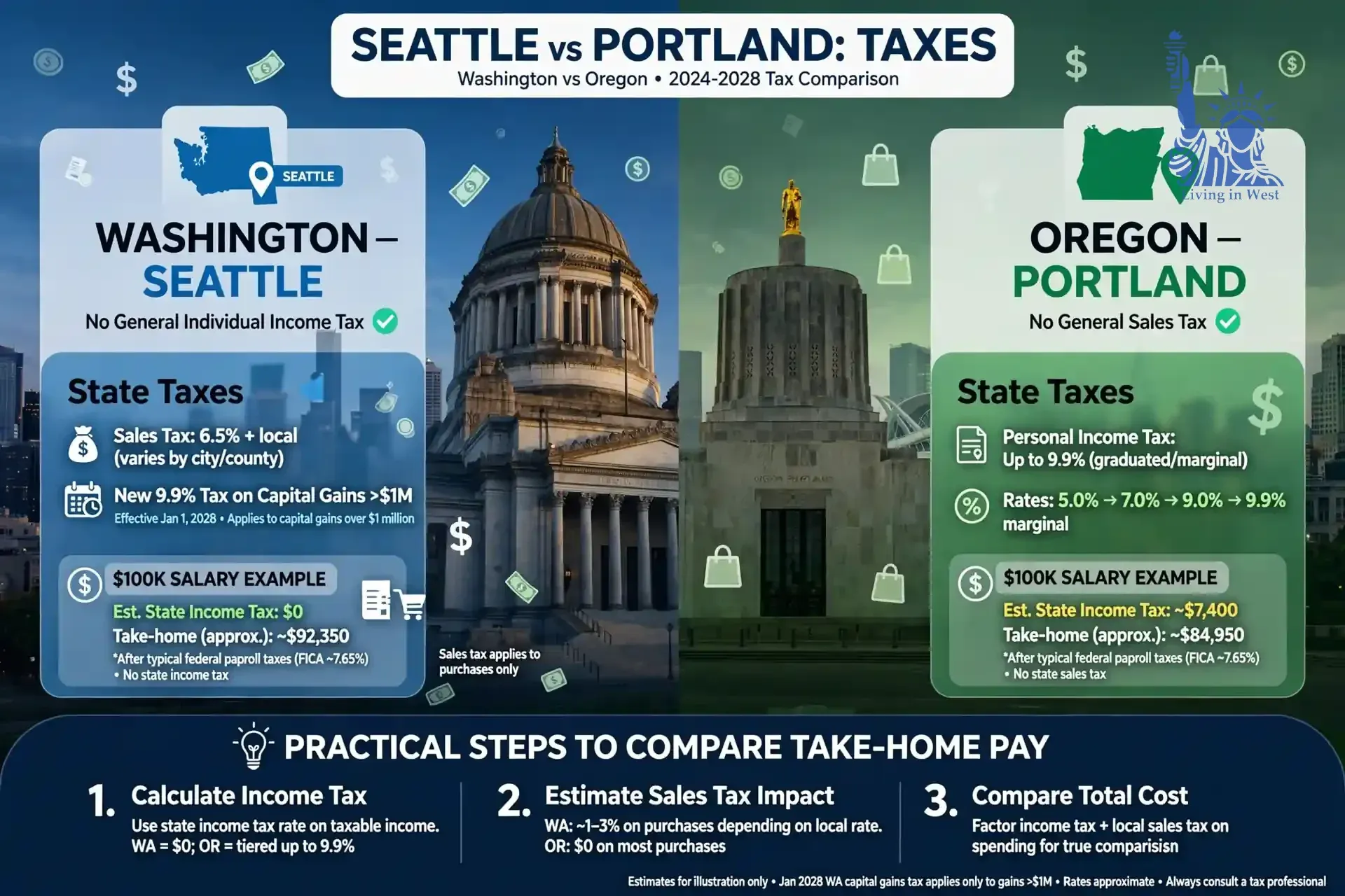 Seattle vs Portland 2026: Cost of Living, Housing, Taxes, Jobs and Lifestyle
