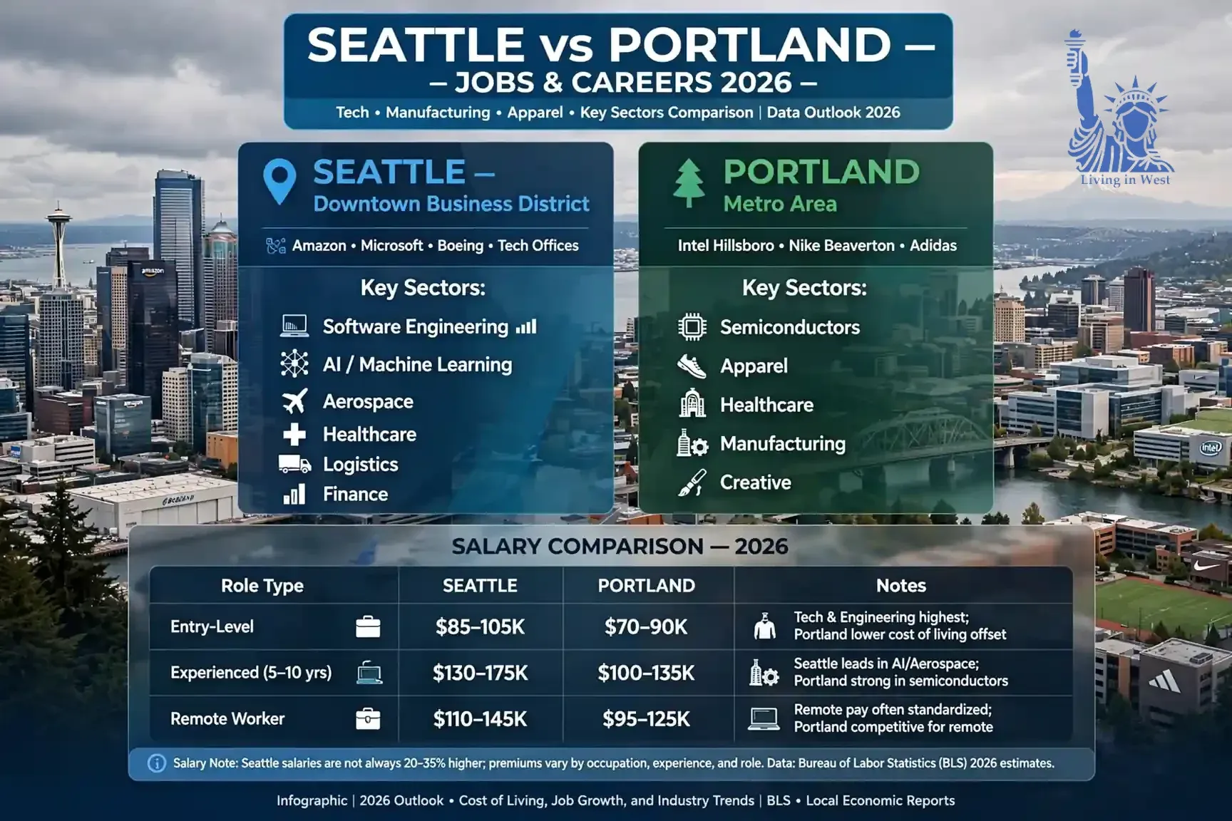 Seattle vs Portland 2026: Cost of Living, Housing, Taxes, Jobs and Lifestyle